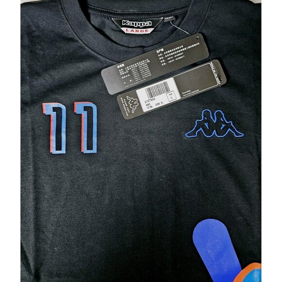 JUVENTUS #11 KAPPA PRO SOCCER TSHIRT Sz L VTG BLACK PEPSI SPONSOR BRAND NEW TAGS - Picture 7 of 10